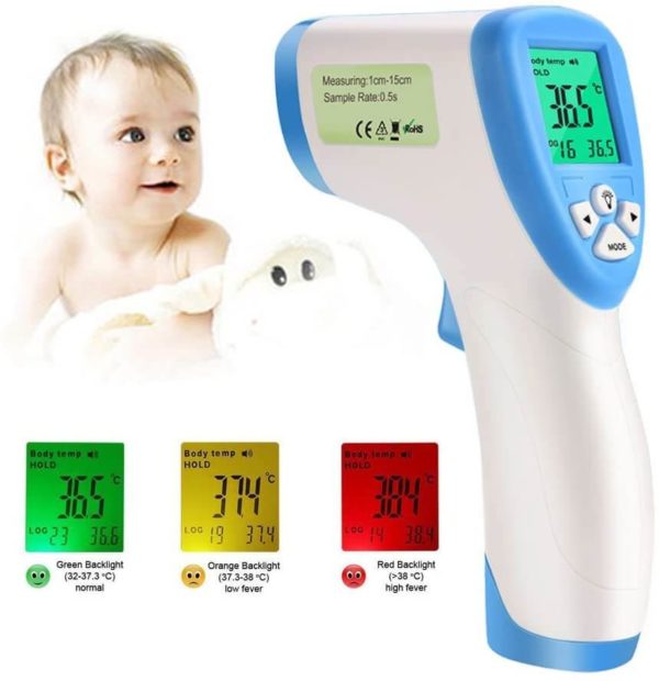 No Contact Fever Thermometer - Digital Forehead Thermometer - Adults ...