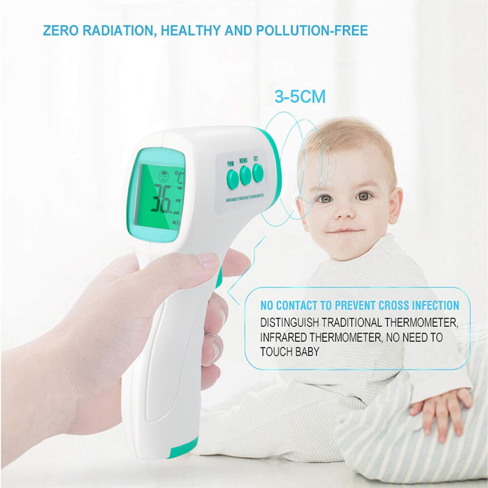 No Contact Digital Fever Forehead Thermometer for Adults and Babies ...